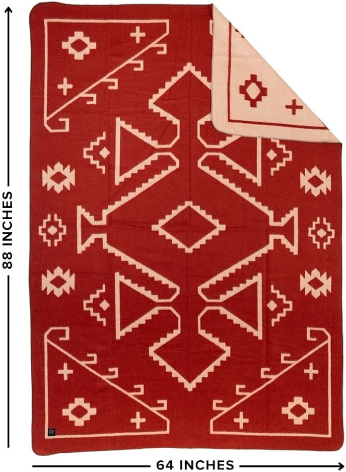 Arcturus Rainier Wool Blanket - 4.5lbs Warm, Heavy, Washable, Large | Great for Camping, Outdoors, Survival & Emergency Kits (Monument Valley)