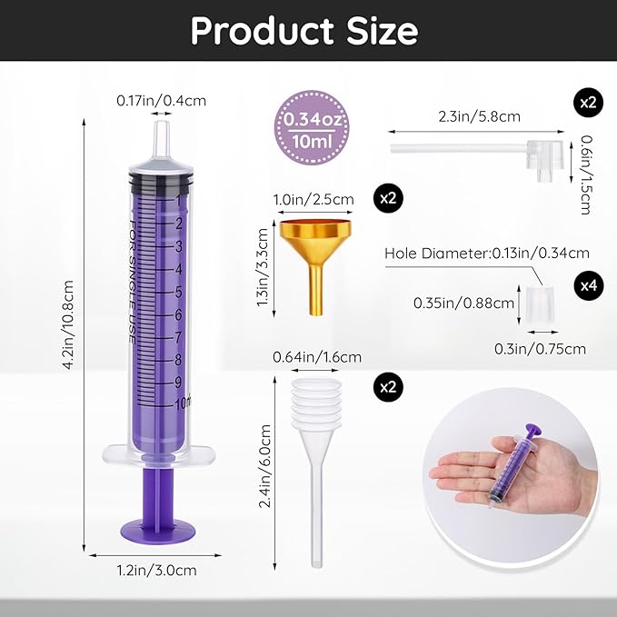 Segbeauty 8pcs 0.34oz Perfume Decanter Kit Dispenser with Extractor for Perfumes Transfer, 10ml Perfume Refill Tool Kit, Plastic Purple Decanters for Perfumes Refillable Colognes Making Set Tool