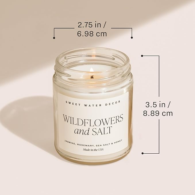Sweet Water Decor Birthday Cake Candle - Tahitian Vanilla, Powdered Sugar, and Buttercream Scented Soy Birthday Candle for Home - 9oz Clear Jar, 40 Hour Burn Time, Made in The USA