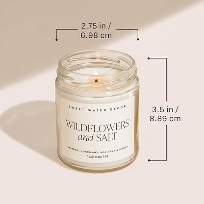 Sweet Water Decor Self Care Soy Candle - Patchouli Eucalyptus & Lavender Candles for Home - 100% Cotton Wick & Spa Scented Soy Wax Candles with 40 Hour Burn Time - 9oz Clear Jar - Made in The USA