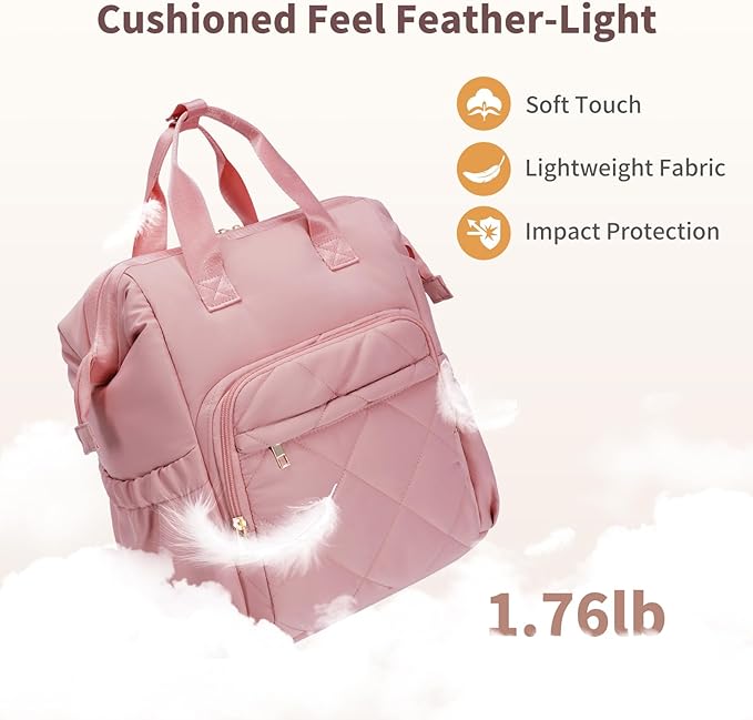 CEI-CEI Diaper Bag Backpack for Mom and Dad, Puffer Baby Bag Backpack with Insulated Pocket, Water-Resistant, Unisex Travel Backpack with Changing Pad & Stroller Straps
