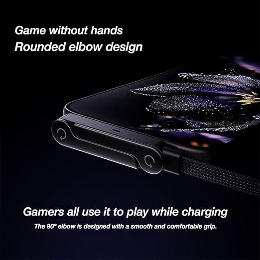 Sideways Phone Charger, 240w Braided Fast Charge Cable with Built-in Phone Stand, 2-in-1 Invisible Holder Charger Cable for Smartphones Tablets, Fast Data Transfer (2pcs c to c)