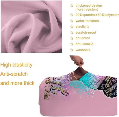 Travel Suitcase Protector Light skin african american Elastic Protective Washable Luggage Cover With Concealed Zipper Suitable For 18-32 Inch (S (for 18--21 inch luggage))