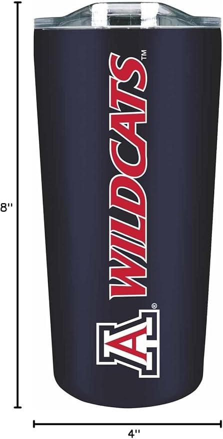 Campus Colors NCAA Stainless Steel Tumbler perfect for Gameday - 18 oz - Double Walled - Keeps Drinks Perfectly Insulated (Arizona Wildcats - Navy)