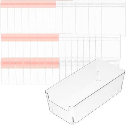 PATIKIL Clear Jewelry Box, Organizer Holder Box with 60 Pcs Portable Anti Tarnish Jewelry Bags, Travel Case for Women Earrings Rings Necklaces Bracelets, White, Pink 3 Size