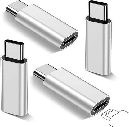 𝟒𝐏𝐚𝐜𝐤 𝐔𝐩𝐠𝐫𝐚𝐝𝐞𝐝 Lightning to USB C Adapter for iPhone 17/16/15 Series,iPad Pro,Charging & Data Sync ONLY,Type C Charger Connector,for iPhone 17/16 Charger,17/16 Accessroies,Not for Audio