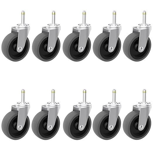 Replcament Casters for Brute Trash Bin Dolly Set of 10, 3-Inch Trash Can Dolly Replacement Wheels(375LBS-2)