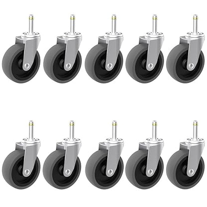 Replcament Casters for Brute Trash Bin Dolly Set of 10, 3-Inch Trash Can Dolly Replacement Wheels(375LBS-2)