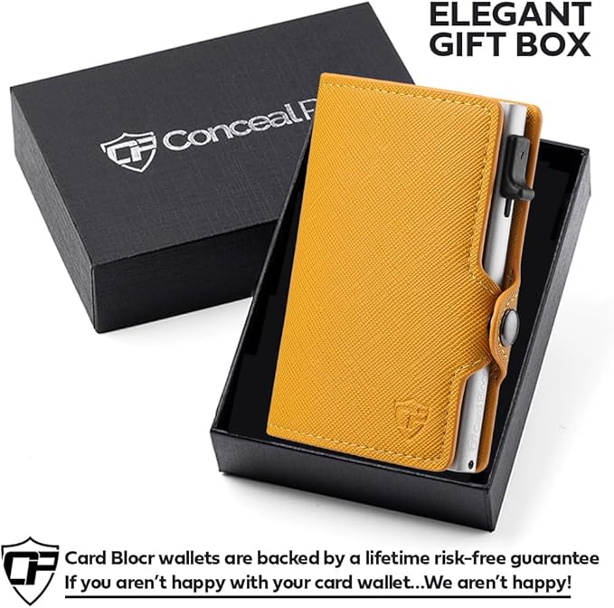 Conceal Plus Small RFID Wallet for Women, Slim Compact RFID Blocking Credit Card Holder Womens Wallet, Smart Pop Up Minimalist Card Case, Holds 4-6 Standard Cards Plus Cash & ID, Compact Travel Wallet