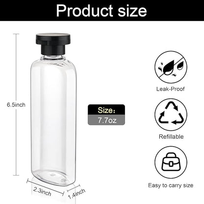 Travel Shampoo and Conditioner Bottles 7.7oz 3 Pack Leak Proof Squeeze Bottles with Flip Cap Refillable Containers Plastic Travel Toiletry Bottles for Lotion Shampoo Conditioner