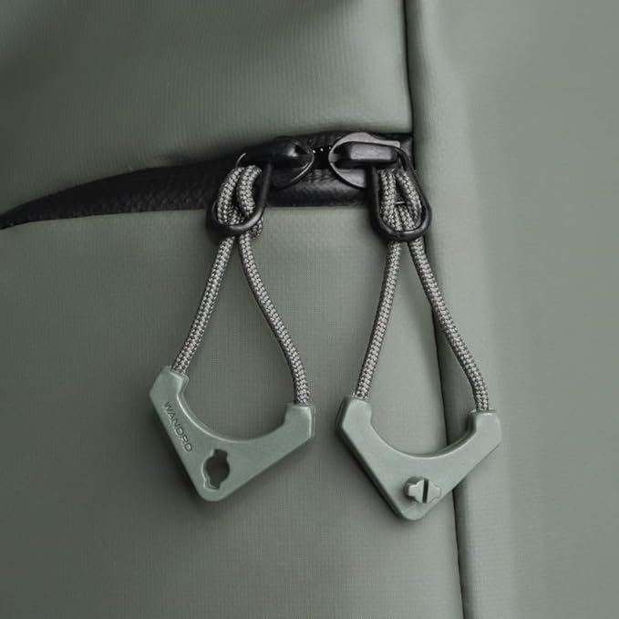 WANDRD Worryless™ Locking Zipper Pullers - Secure Your Travel Essentials - Zipper Locks for Travel Gear (Wasatch Green)