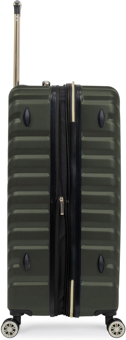Kenneth Cole REACTION Madison Square Lightweight Hardside Chevron Expandable Spinner Luggage, Olive, 2-Piece Set (20" & 28")