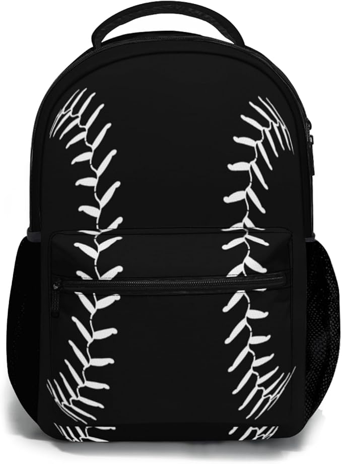 American Flag Baseball Print Backpack, Laptop Backpack with Multiple Pockets for Adult Hiking Travel Work 17 Inch