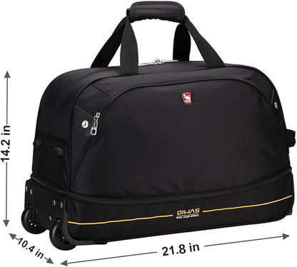 OIWAS Small Rolling Duffle Bag with Wheels Travel 22 inch Carry On Luggage Unisex-Adult Short Term Trips Expandable 50L to 60L
