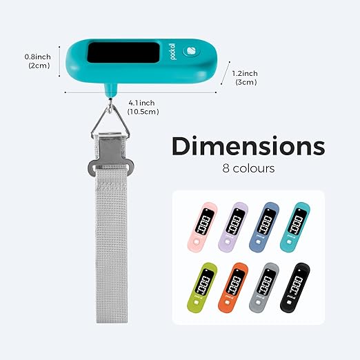 pack all 110 Lbs Luggage Scale, Digital Handheld Baggage Scale, Travel Suitcase Weight Scale with LCD Display, Battery Included, Malachite Blue