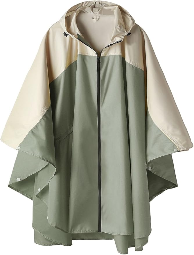 SaphiRose Unisex Rain Poncho Waterproof Raincoat Hooded for Adults Women with Pockets