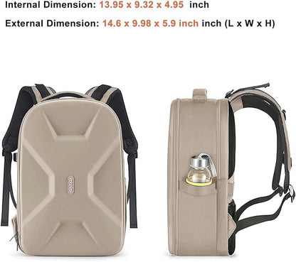 MOSISO Camera Backpack,DSLR/SLR/Mirrorless Photography Camera Bag Full Open Waterproof Hardshell Bag with Insert&Tripod Holder&Laptop Compartment Compatible with Canon/Nikon/Sony, Camel