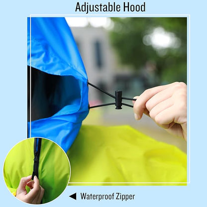 SaphiRose Unisex Rain Poncho Waterproof Raincoat Hooded for Adults Women with Pockets
