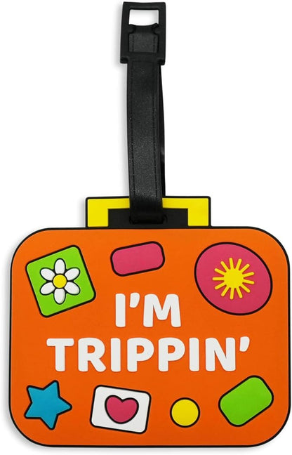 Funny Luggage Tag – Hilarious Travel ID Tag with Sarcastic Saying – Durable & Easy to Spot Suitcase Tag for Men, Women, Frequent Flyers, or Gag Gift for Travelers - Trippin