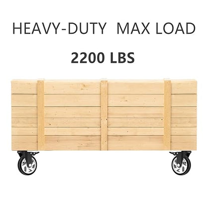 3 Inch Wheel Casters,Set of 4 Heavy Duty,Black Industrial Casters with Brake, Locking Casters for Furniture and Workbench for Cart,Top Plate Swivel Wheels and Load 1000lbs (Two Hardware Kits Include)