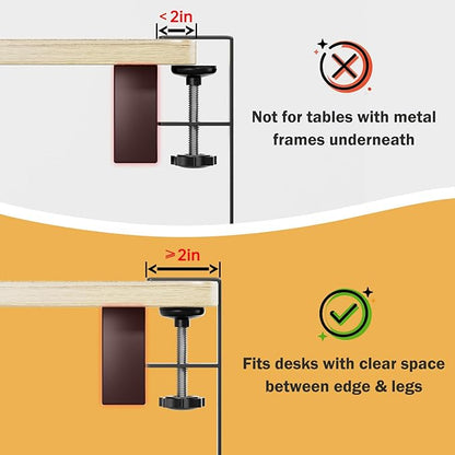 DELAMU 25'' Upgraded Under Desk Cable Management, No Dill Desk Cable Management with F-Clamp, Metal Cable Management Tray to Cord Organizer for Home Office, 1 Pack, Black