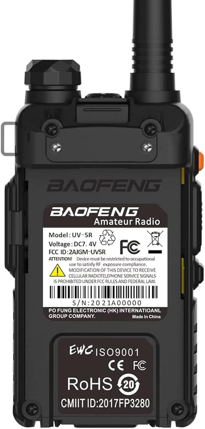 Baofeng UV-5R Dual Band Two Way Radio Handheld Ham Radio Long Range Walkie Talkies Pack of 4 for Hiking Camping Skiing Trip (Black) with 8W 3800mAh Battery