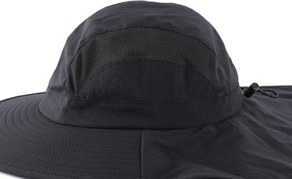 Home Prefer UPF 50+ Sun Hats for Men Women Wide Brim Fishing Hat with Neck Flap UV Protection Sunblock Safari Bucket Hat