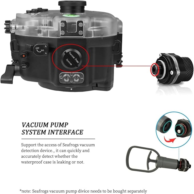 Seafrogs Underwater Housing for Canon EOS R50, 40M Waterproof Case with WA005A Long Dome Port Kit, Waterproof Scuba Diving Case for Canon R50+24-70mm f/2.8, EF 24-105mm f/4