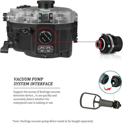 Seafrogs Underwater Housing for Canon EOS R50, 40M Waterproof Case with WA005A Long Dome Port Kit, Waterproof Scuba Diving Case for Canon R50+24-70mm f/2.8, EF 24-105mm f/4