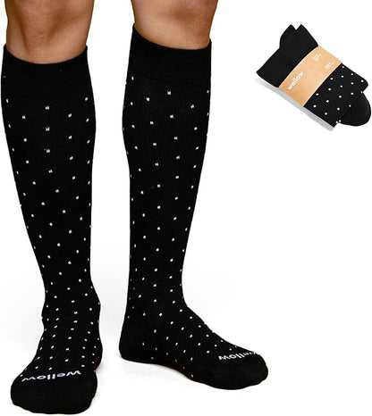 Wellow Premium Socks (Compression Socks - Regular) for Men & Women, Made with Viscose from Bamboo, Knee High, 18-25 mmHg