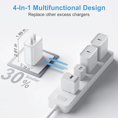 USB C Charger Block,40W USB C Charger Cube,3 Pack Type C Chargers Block,Fast Charging Plug Dual Port PD+QC Charging Cube for iPhone 16 15 14 13 12 11 Pro Max XS,iPad, Samsung Phone,Tablet