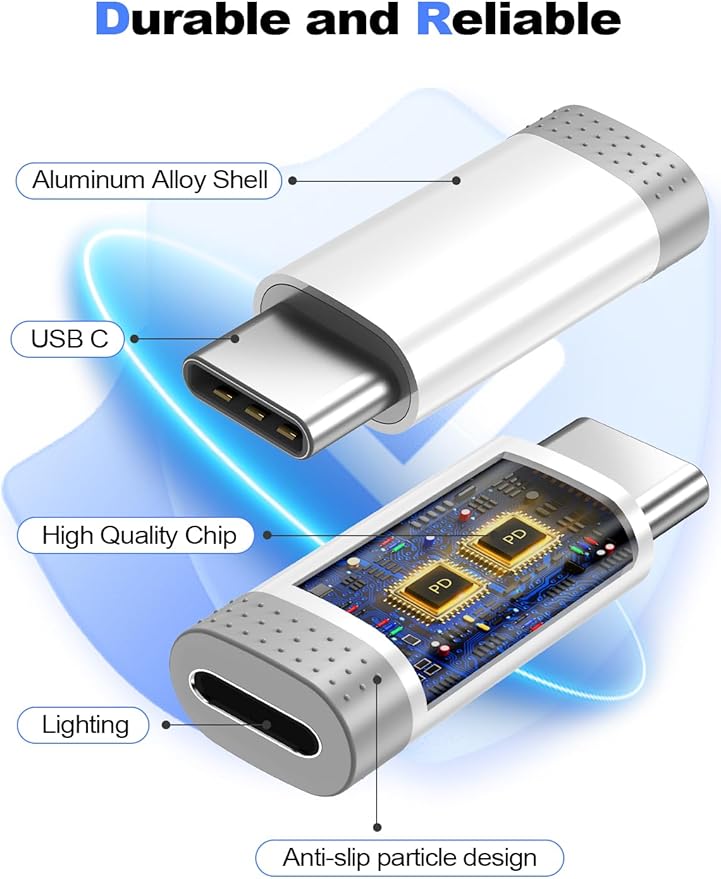 𝟒𝐏𝐚𝐜𝐤 𝐔𝐩𝐠𝐫𝐚𝐝𝐞𝐝 Lightning to USB C Adapter for iPhone 15/16/17 Pro/17 Pro Max,Fast Charging&Data Transfer,Type C Charger Connector Cable for iPhone 17/16 Accessories-Not for Headphone/OTG
