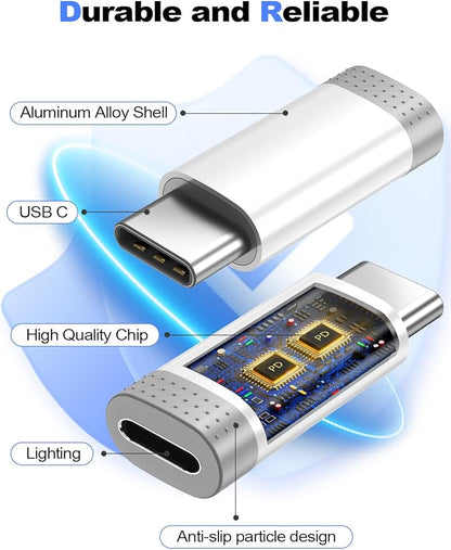 𝟒𝐏𝐚𝐜𝐤 𝐔𝐩𝐠𝐫𝐚𝐝𝐞𝐝 Lightning to USB C Adapter for iPhone 15/16/17 Pro/17 Pro Max,Fast Charging&Data Transfer,Type C Charger Connector Cable for iPhone 17/16 Accessories-Not for Headphone/OTG