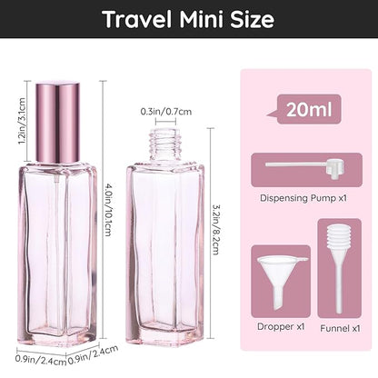 Segbeauty 2pcs Perfume Atomizer, 20ml Cologne Travel Bottle Refillable, Empty Small Perfume Spray Bottle Portable Fine Mist Perfume Making Kit Dispenser Refill Travel Bottles Container Sprayer