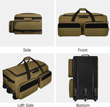 Rolling Duffle Bag with Wheels,120L Large Deployment Bag,Waterproof Military Duffle Bags for Tactical Military Deployment Camping