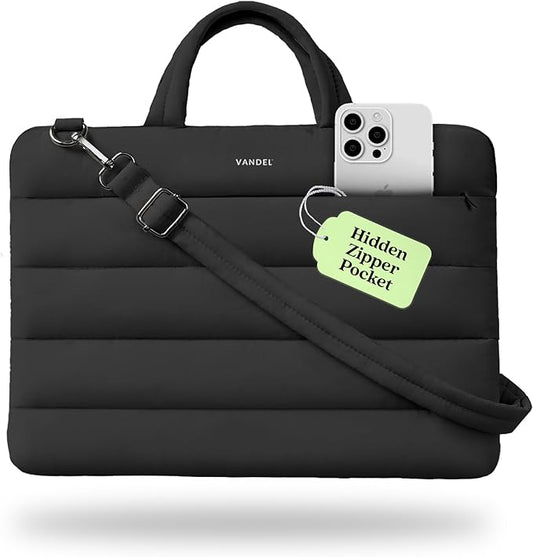 Vandel 15-16 inch Laptop Carrying Case Sleeve with Strap, Shoulder Bag with Handle, 16 in Laptop Computer Bag for Women, MacBook Air 15 Inch Carrying Case, MacBook Pro 16, 15.6 in HP, Dell Messenger