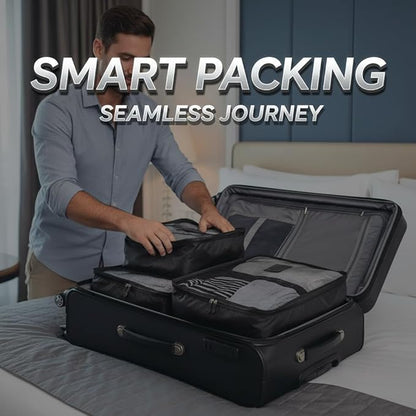6-Piece Travel Packing Cubes Set - Luggage Organizer Bags with Mesh & Solid Pouches - Waterproof & Dustproof Storage for Clothes & Essentials (Burgundy red)