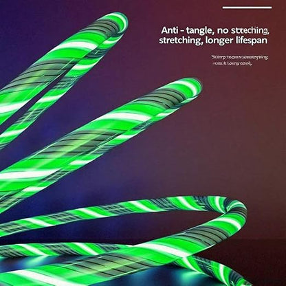 USB Cable PD Fast Charger Lighted Up (USB C to C Green),Mobile Phone Data Cable, Charging Cable, Supports Data Transfer, 39-inch, TPE Material, Compatible with Almost All Type-C Devices.
