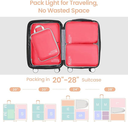 Cambond Compression Packing Cubes for Travel Women - Expandable Travel Bags Luggage Organizers Travel Essentials Compression Cubes for Travel Carry on Suitcases Organizer