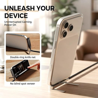 Fliwos 240W Braided Fast Charge Cable with Built-in Phone Stand, Type-C Charging Cable with Adjustable Phone Holder, Multi-Functional Charger Cord for Laptop, Smartphone and Tablet (Black 1Pcs)