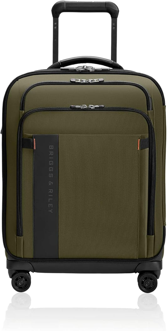 Briggs & Riley International 21" Carry On Expandable Spinner - Luggage for Travel, Suitcases with Wheels, Softside Rolling Bag for Men & Women - ZDX Collection, Hunter