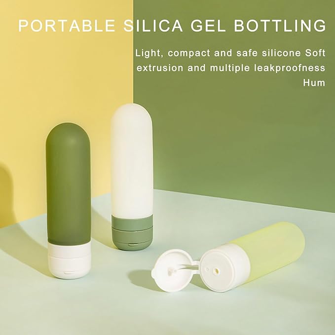 3 Pcs Silicone Travel Bottles Multifunctional Cosmetic Bottles Travel Container For Shampoo Lotion Conditioner Cream