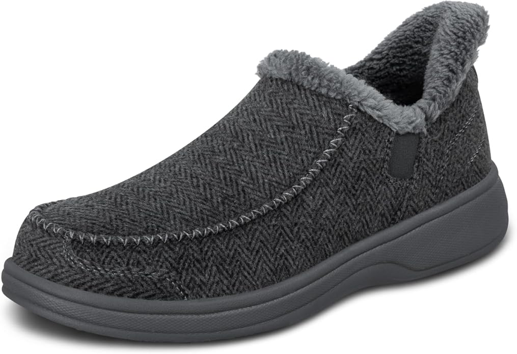 Orthofeet Men's Orthopedic Leather Vito Hands-Free Slipper