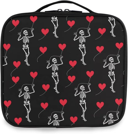 MNSRUU Women Makeup Bag Romantic Skull Gothic Makeup Bag Organizer Travel Cosmetic Bag for Teenage Girl Clear Make Up Bags with Zipper