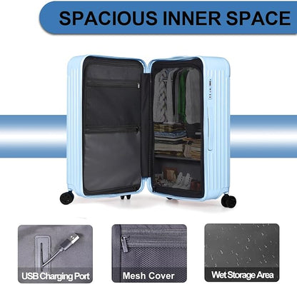 Krute 28 Inch Luggage with Wheels Checked Suitcase PC+ABS Hardside Large TSA Approved Suitcases