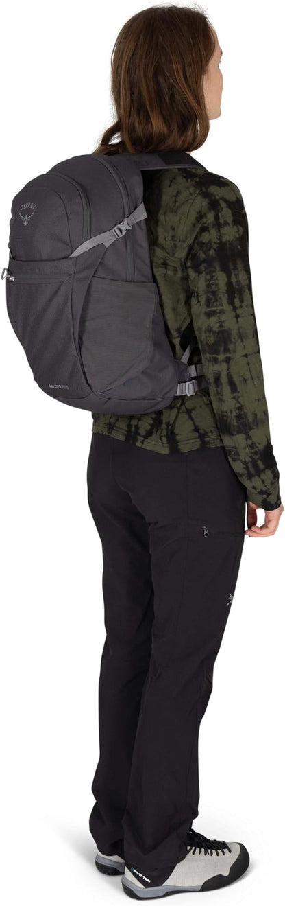 Osprey Daylite Plus Commuter Backpack - Lightweight, Everyday Pack with Laptop Sleeve and Water Bottle Pockets - Ideal for Work, School, and Travel with Versatile Storage, Soundwave Grey/Latte Brown