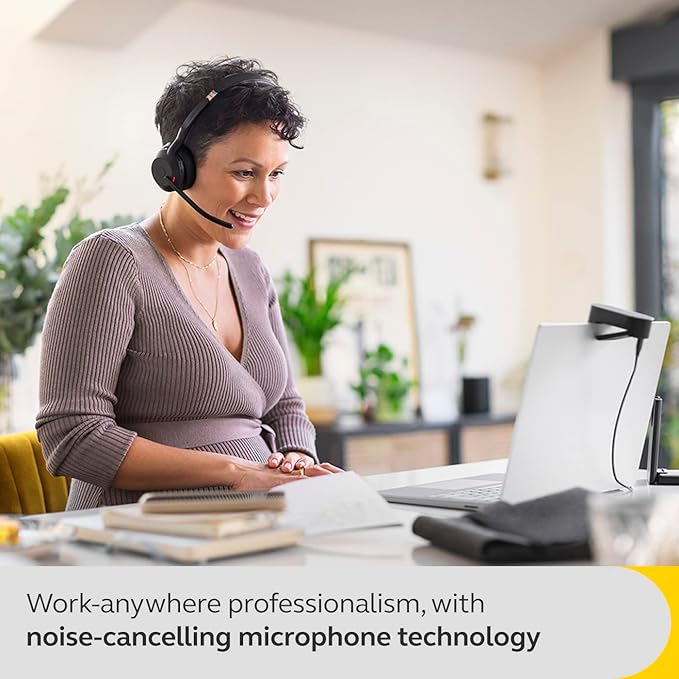 Jabra Evolve2 55 Mono Wireless Headset with Charging Stand AirComfort Technology, Noise-Cancelling Mics & Active Noise Cancellation - MS Teams Certified, Works with Other Platforms - Black