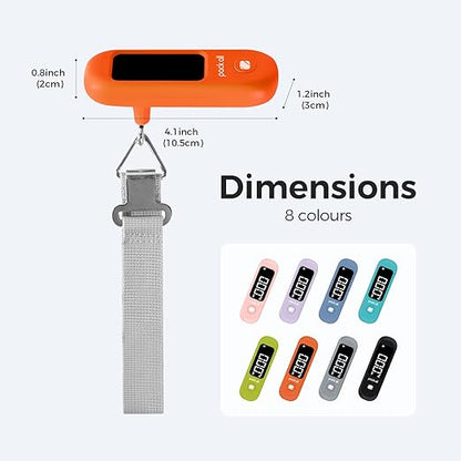 pack all 110 Lbs Luggage Scale, Digital Handheld Baggage Scale, Travel Suitcase Weight Scale with LCD Display, Battery Included, Orange