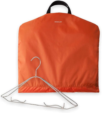 SkyHanger - Carry on Garment Bag with unique Titanium Suit Hanger for Men & Women - best-in-class functionality for wrinkle-free traveling - lightweight & water repellent nylon - Orange