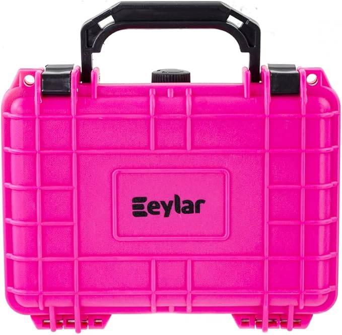 Eylar Protective Hard Case Water & Shock Proof w/Foam TSA Approved 8.12 inch 6.56 inch 3.56 inch (Pink)